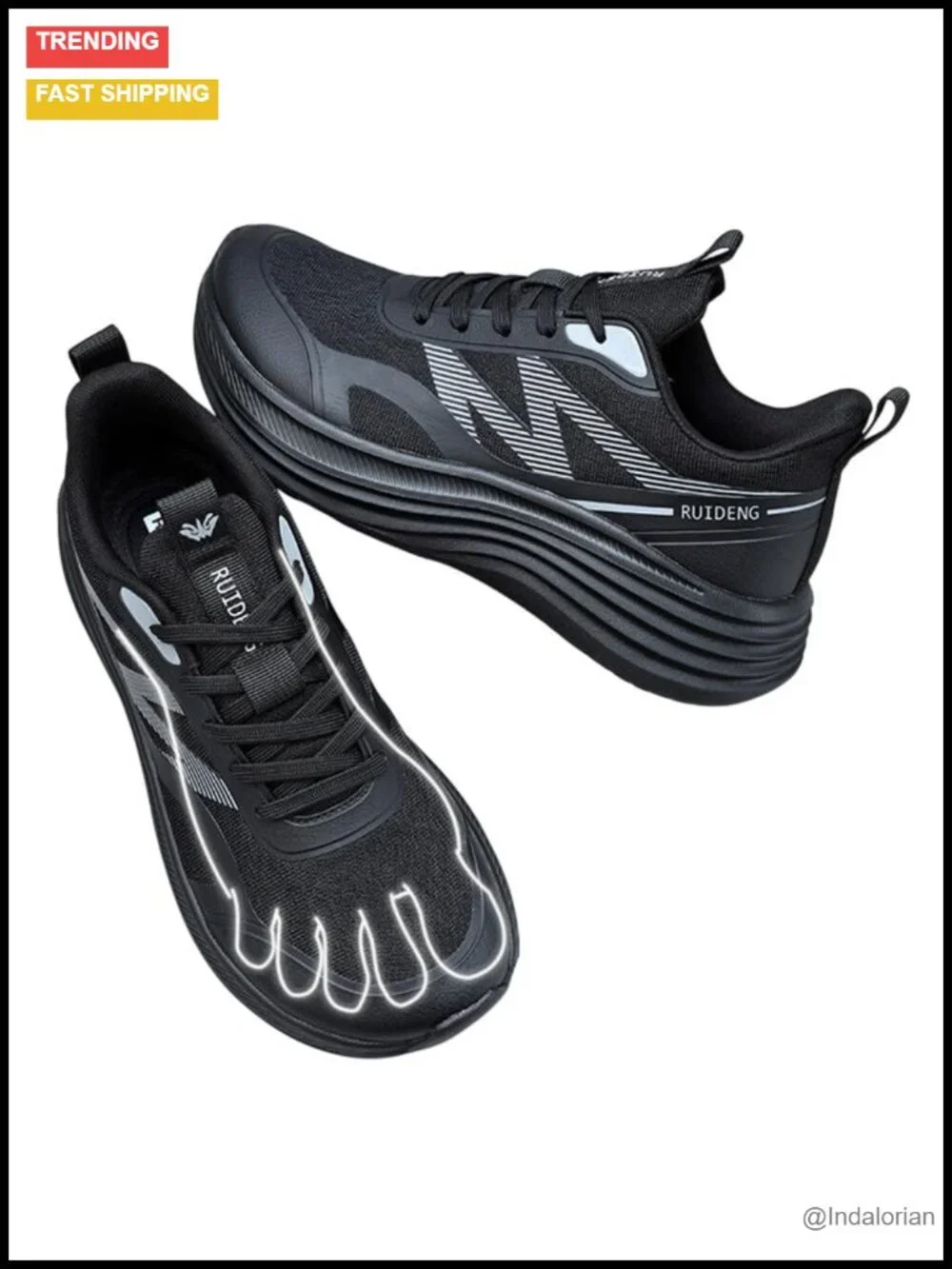 Men's Wide Toe Box Mesh Walking Shoes with Thick Cushioned Sole